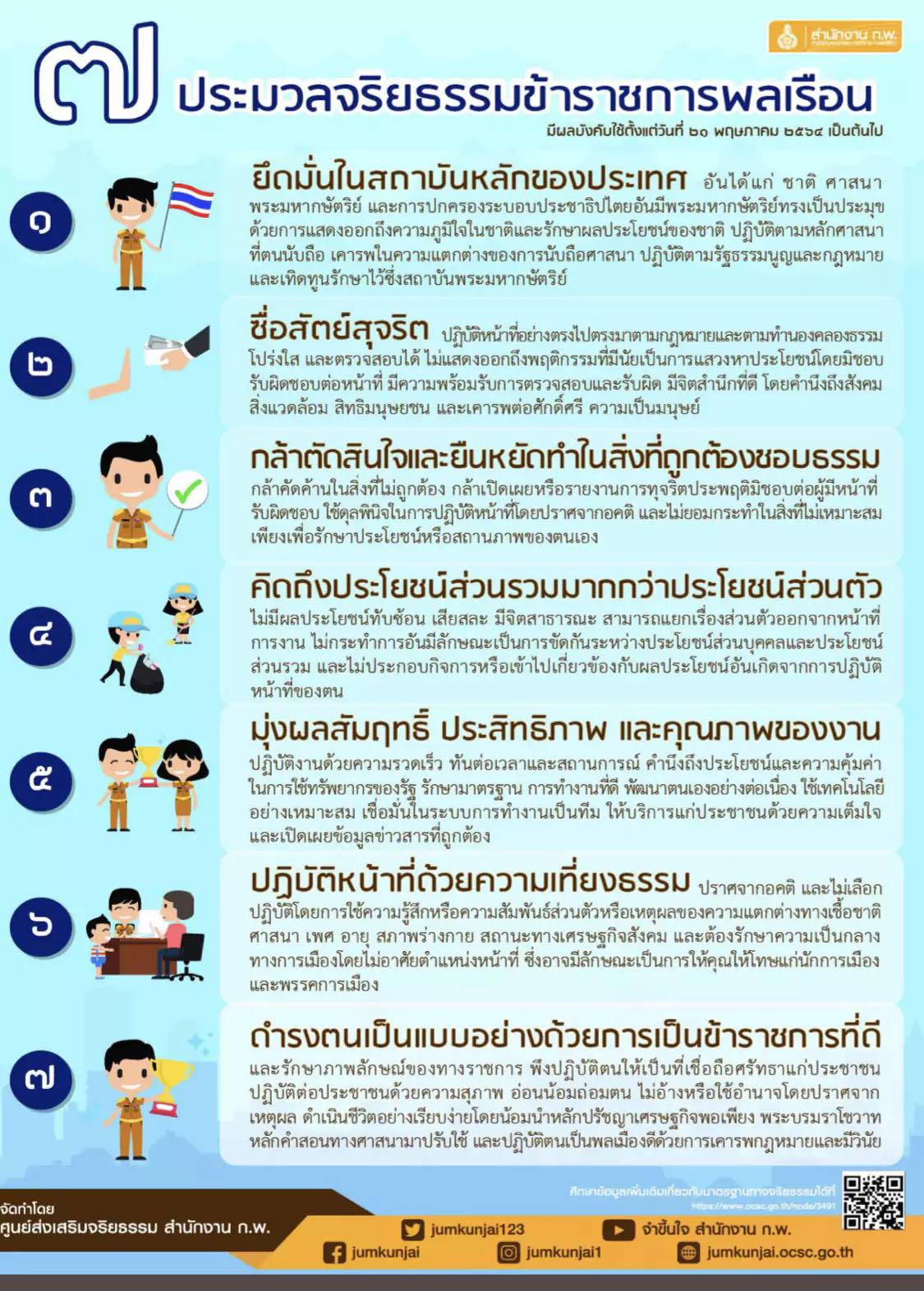 "7 หลักจริยธรรมข้าราชการ" 